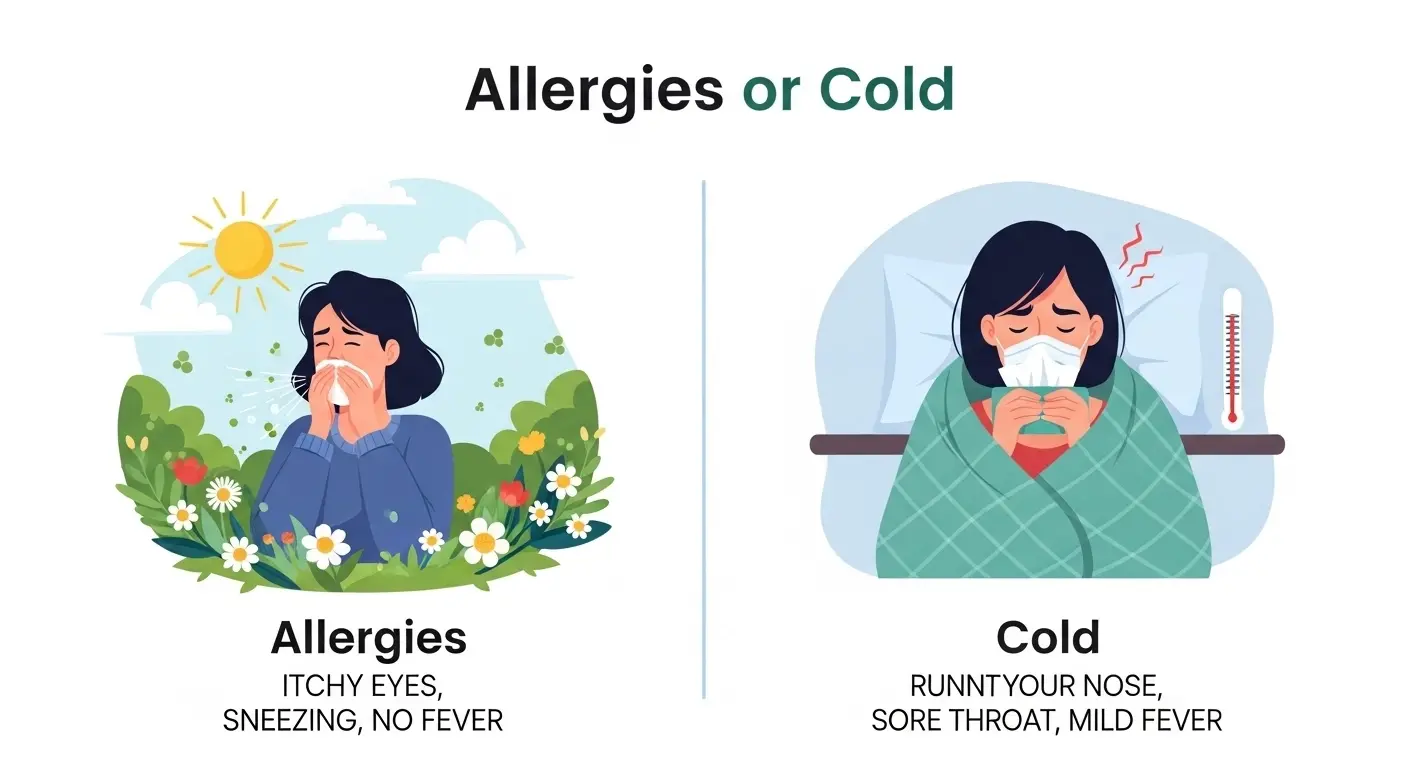 Allergies or Cold – How to Tell the Difference in (2026)