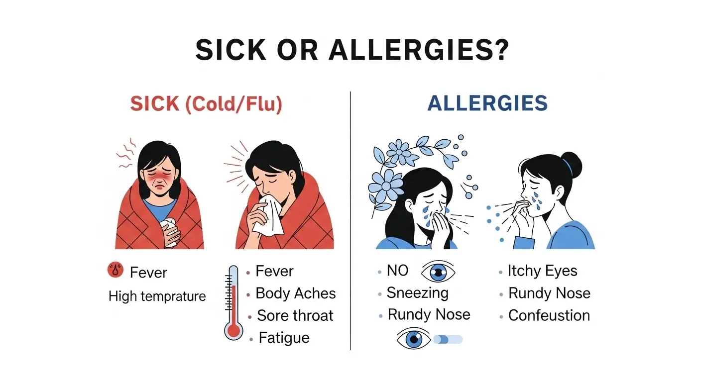 Sick or Allergies – How to Tell the Difference in (2026)