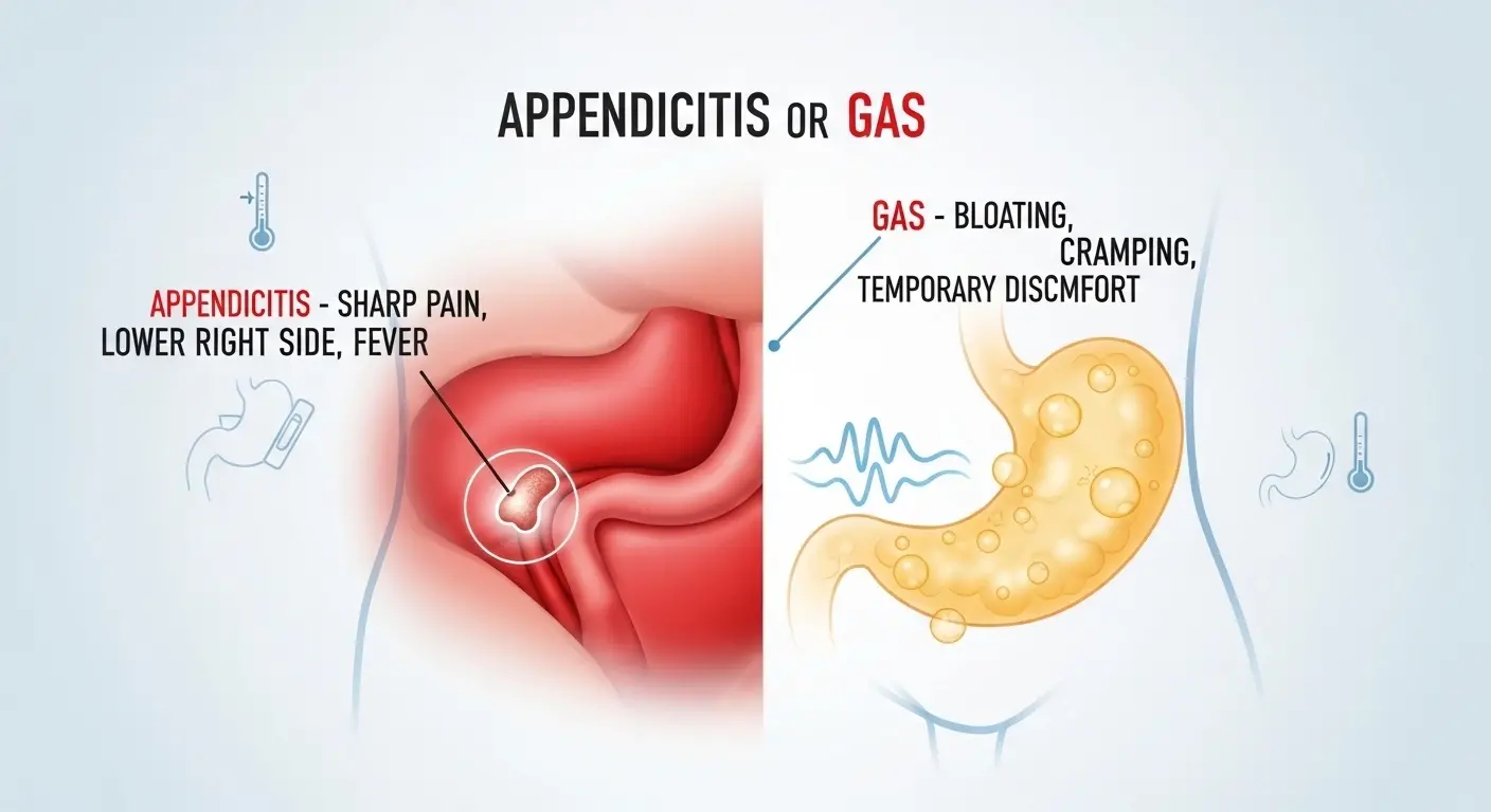 Appendicitis or Gas – How to Tell the Difference in(2026)