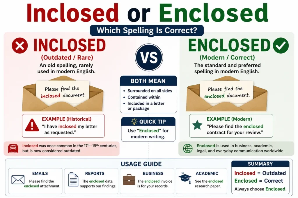 Inclosed or Enclosed